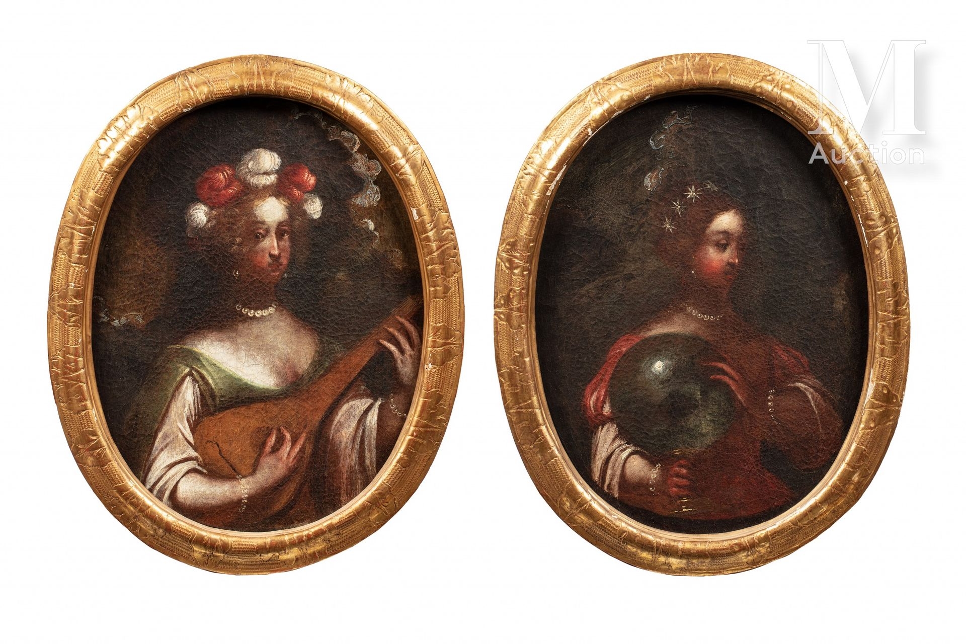 Florentine School, 17th Century Uranie, muse de l’astronomie et Euterpe,