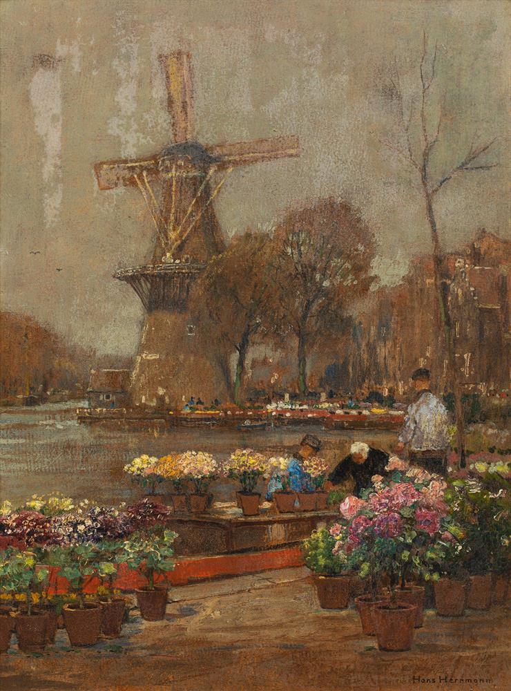 Flower market in Amsterdam by Hans Hermann