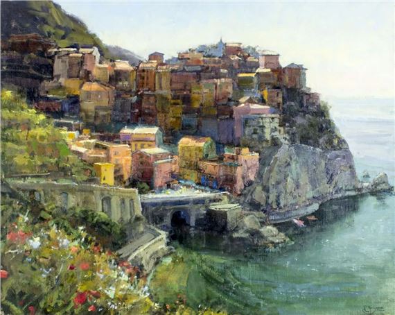 Cityscape - Manarola, Italy by Kathryn Stats, 2009