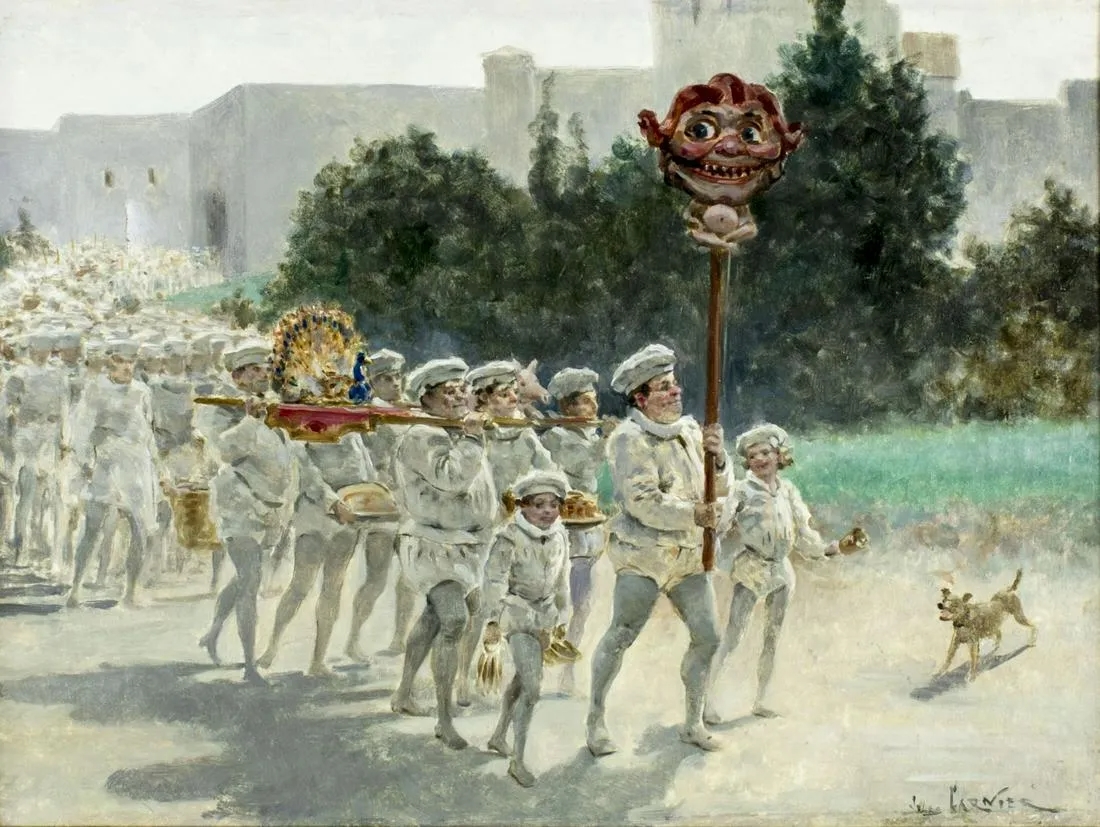 Artwork by Jules-Arsène Garnier, March of the Pastry Chefs, Made of oil on canvas