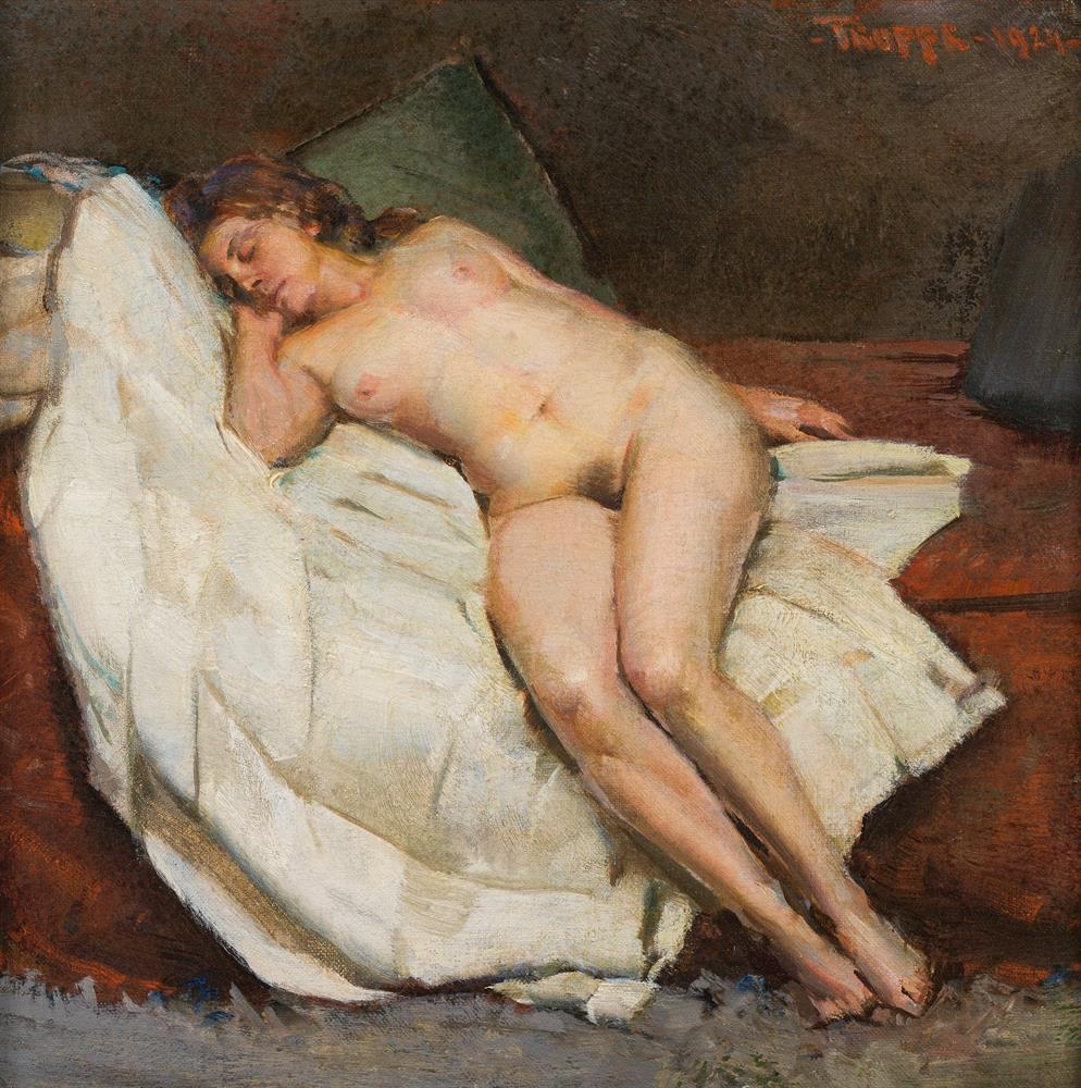 Sleeping woman by Karl Truppe, 1924