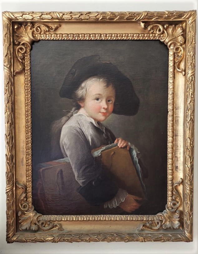 Artwork by Francois-Hubert Drouais, PORTRAIT OF HORACE VERNET'S FATHER AS A YOUNG BOY, Made of Oil on canvas