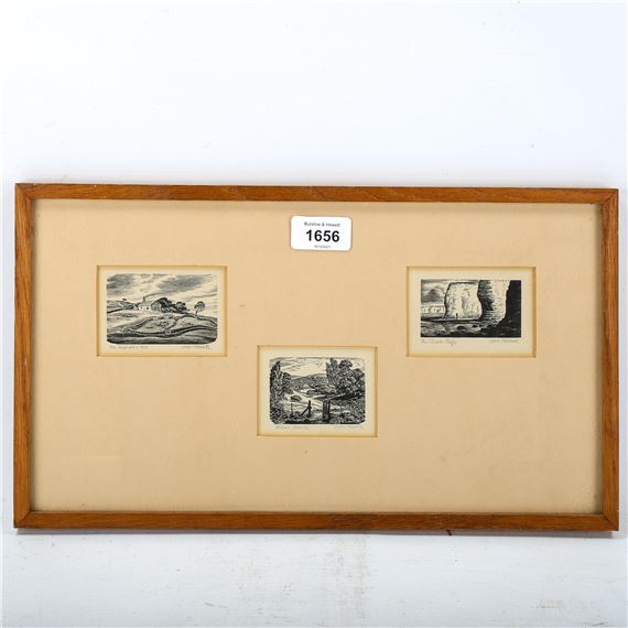 Joan Hassall 3 miniature wood engravings MutualArt