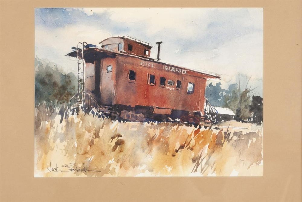 Artwork by Jack Sedwick, Rock Island Caboose, Made of Watercolor on paper