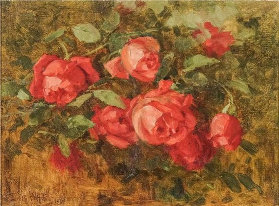 Edith White | Still Life of Red Roses and California Farm: Two Works ...