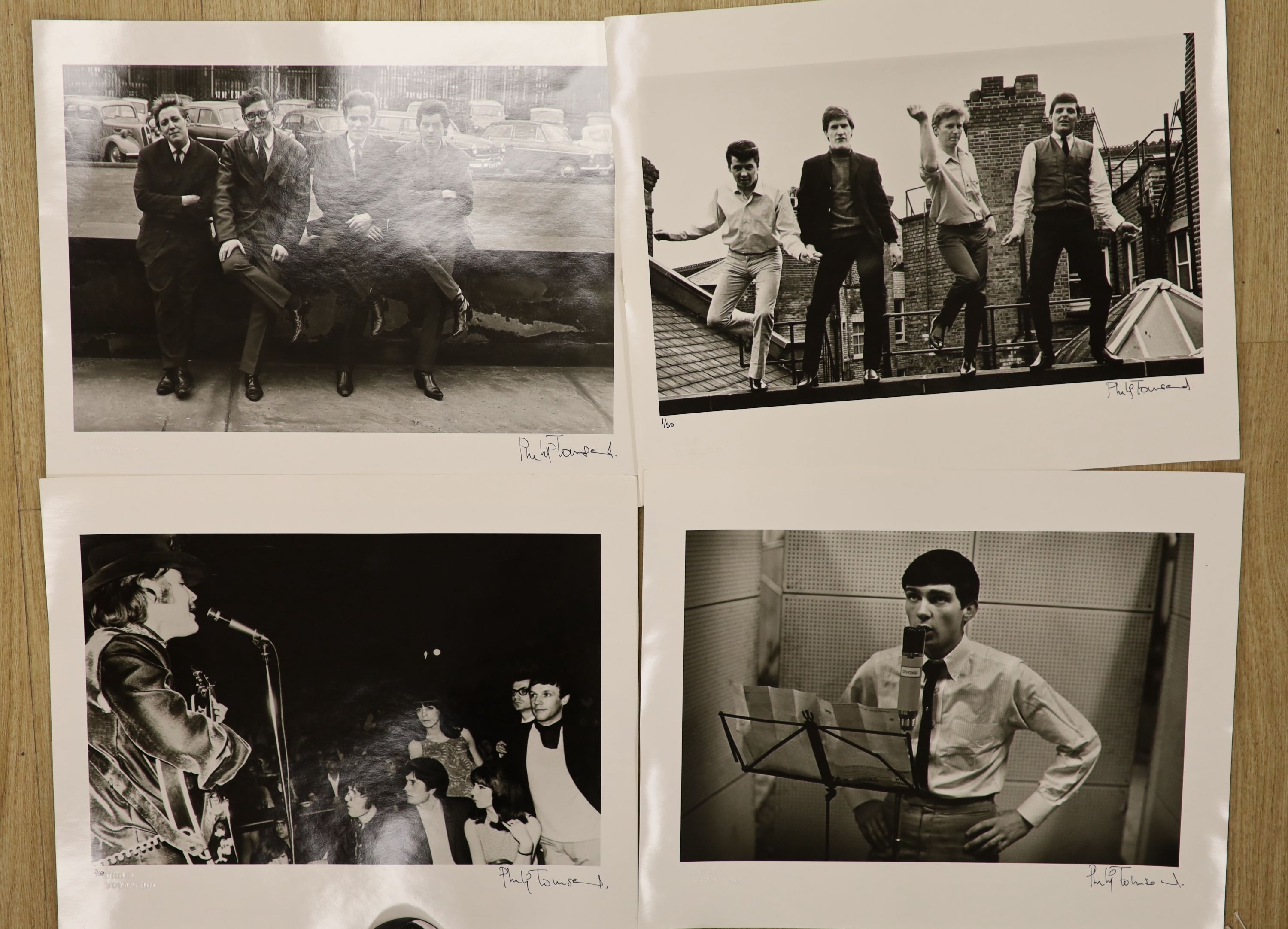 four silver gelatin prints signed and numbered by the photographer in black ink and blindstamped to the lower border by Philip Townsend, 1960's