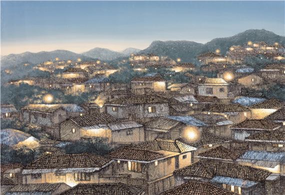 Village in the Hills 1229 by Joung Young-Ju, 2017