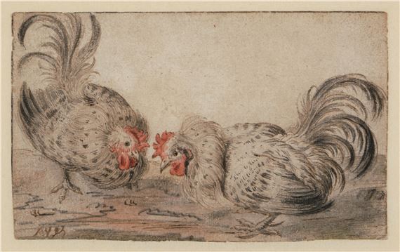 Zwei Hähne by Rochus van Veen