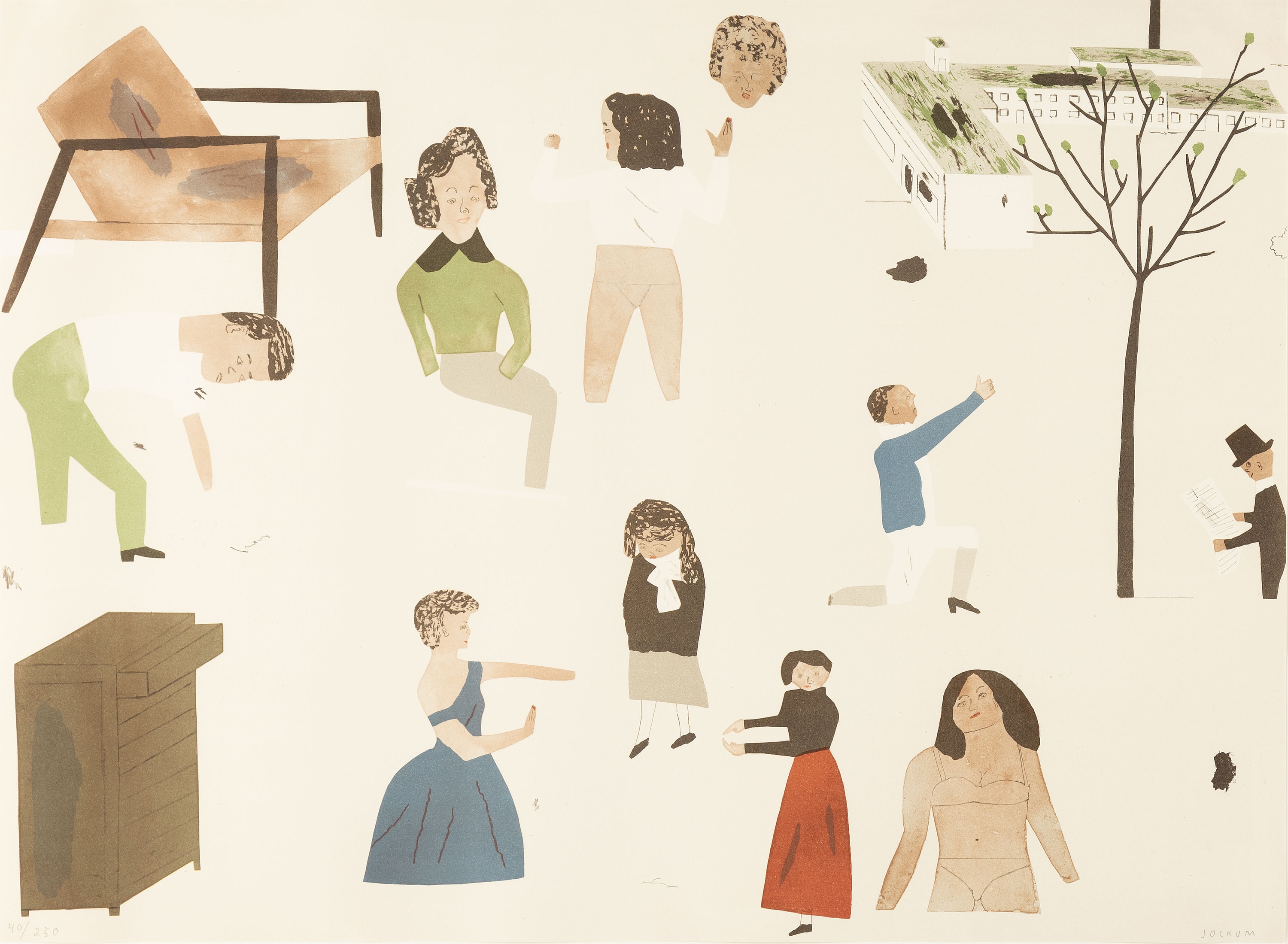 Artwork by Jockum Nordström, Every neighbour is a customer, Made of lithograph in colours