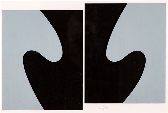 Geschwungene Form gespiegelt. by Hermann Glöckner, 1976