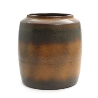 A stoneware vase decorated with brownish glaze - Axel Brüel