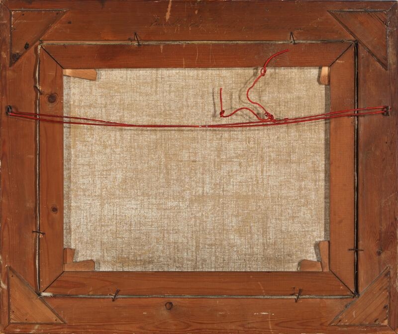 Artwork by Einar Mundt, Street scenery from Vor Frelsers Kirke, Made of Oil on canvas