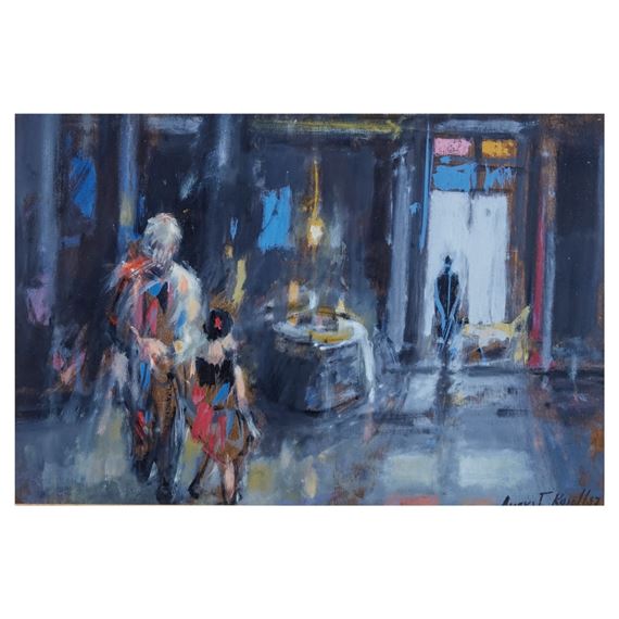 Nterior con figuras. by August Rosell Farer, 1987