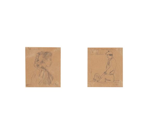 Retrato de la Infanta Isabel, princesa de Asturias, "La Chata"; Retrato del rey bañándose en San Sebastián