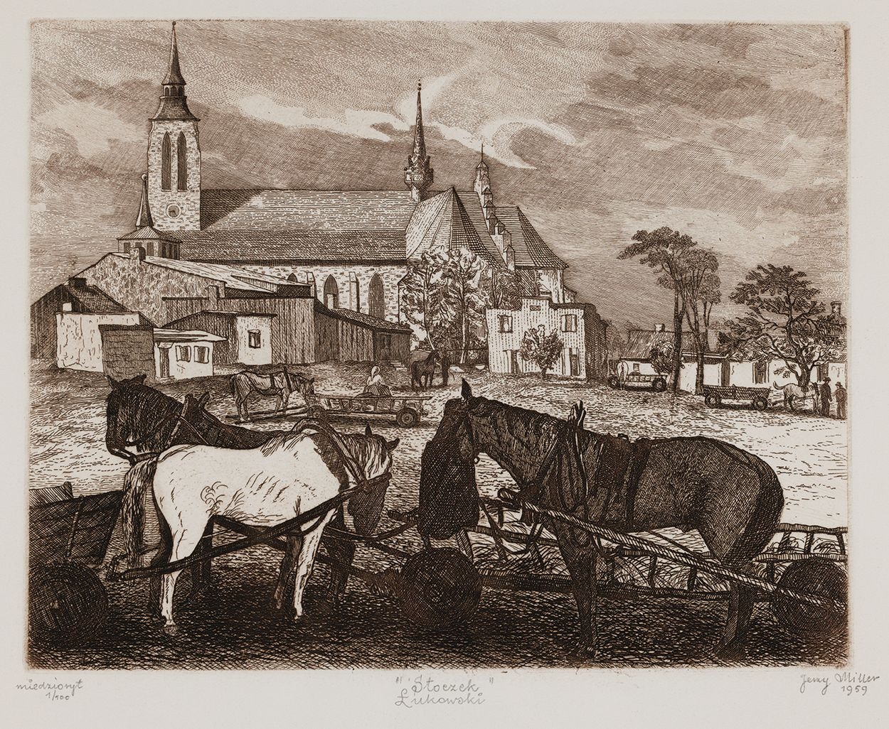 Artwork by Jerzy Miller, STOCZEK ŁUKOWSKI, Made of Copperplate engraving, paper