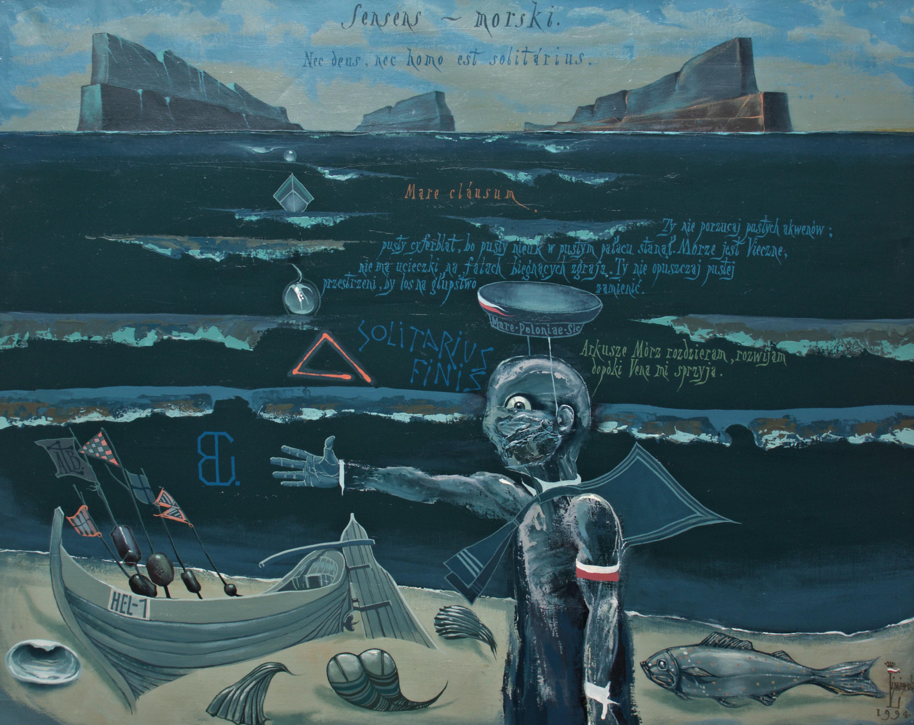 Artwork by Andrzej Lipniewski, Sensens morski, Made of oil, canvas