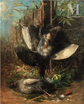 Oiseaux dans un paysage - Marie Bermond