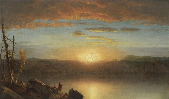 Indians at Sunset (Sunset in the Wilderness) by Sanford Robinson Gifford, Painted circa 1859