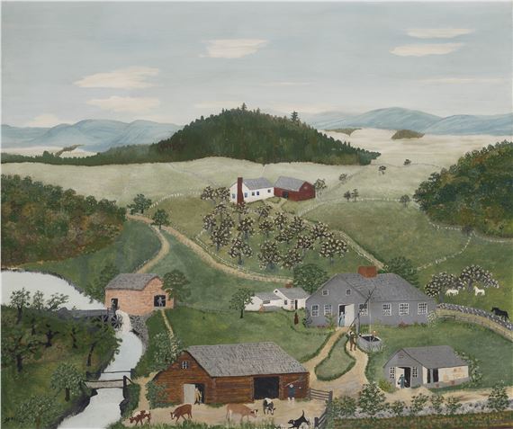 The Old Oaken Bucket by Grandma Moses, August 16, 1946, Painted in 1946