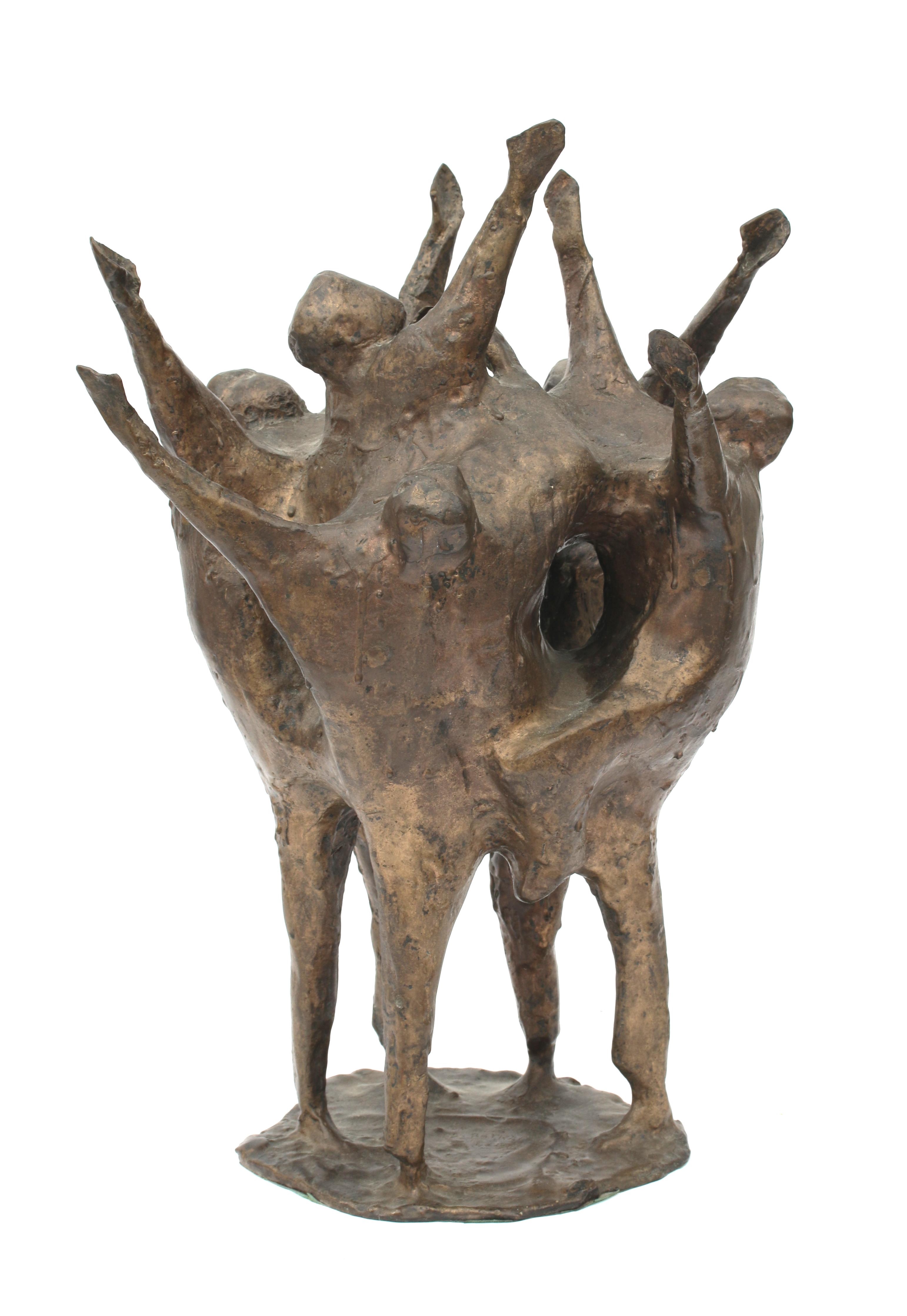Artwork by Lajos Ratkai, Stylized human figures, Made of bronze sculpture