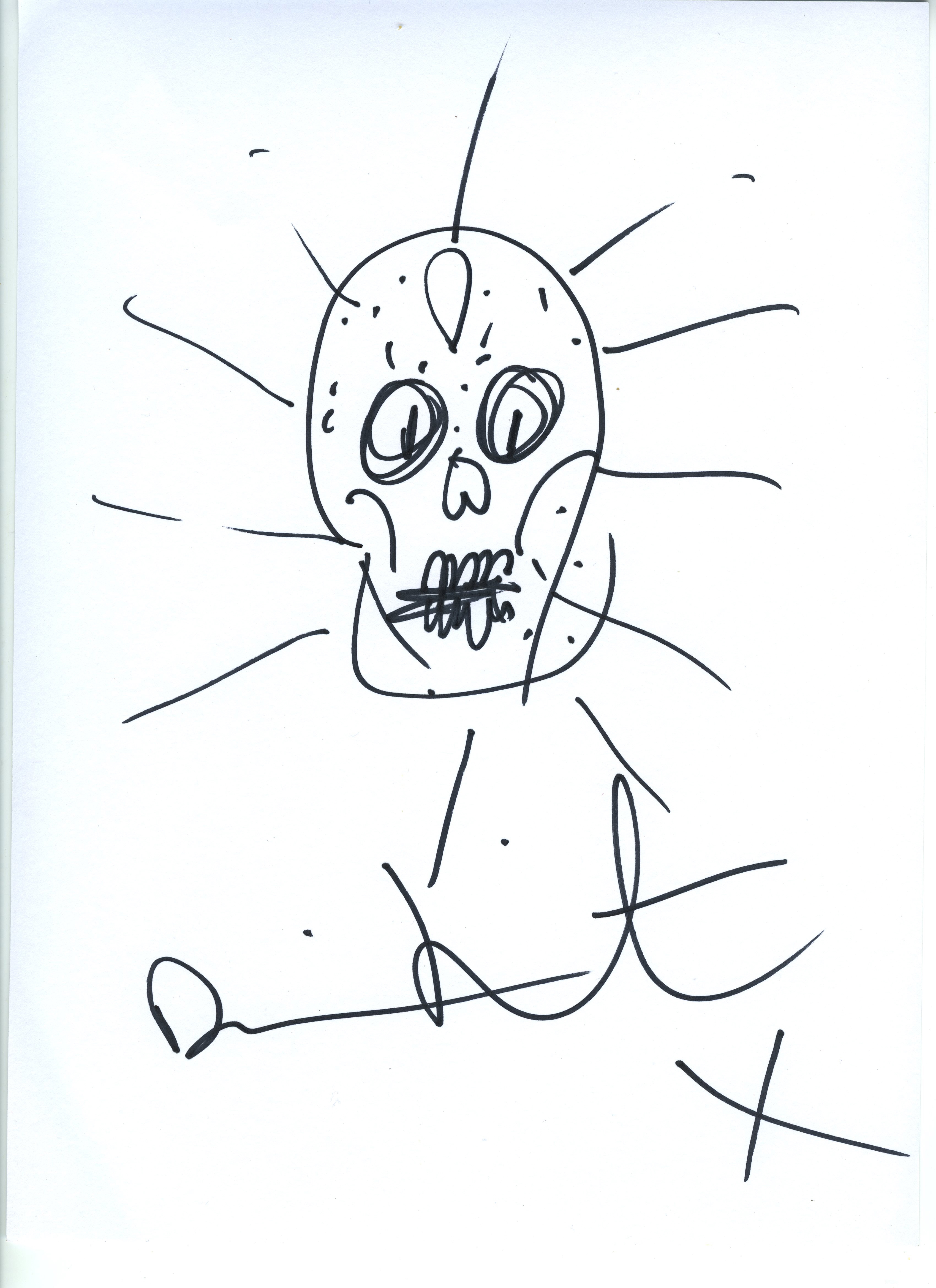 Artwork by Damien Hirst, Skull, Made of Ink on Card