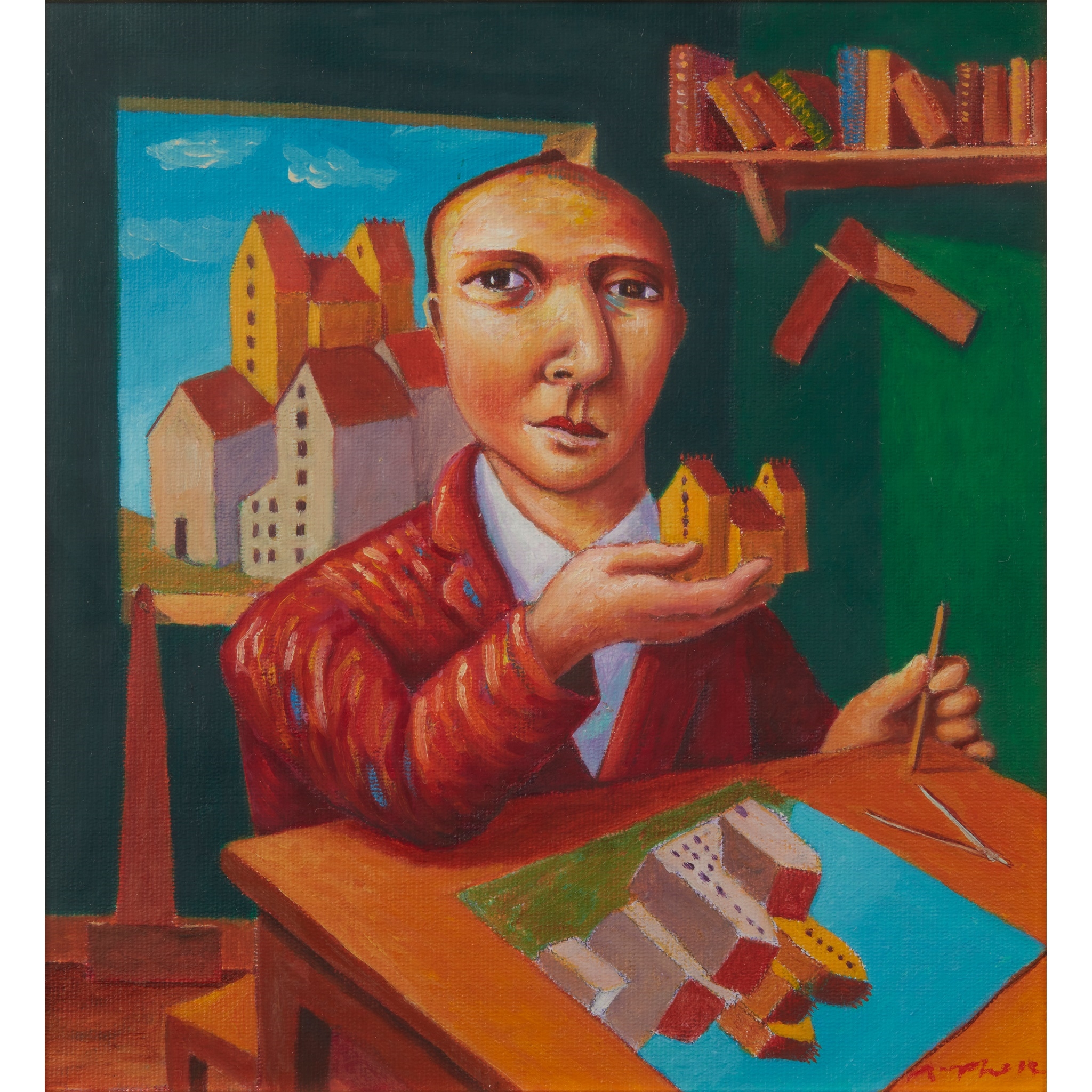 Artwork by Neil MacPherson, THE ARTIST AND MODEL HOUSE, Made of oil on canvas