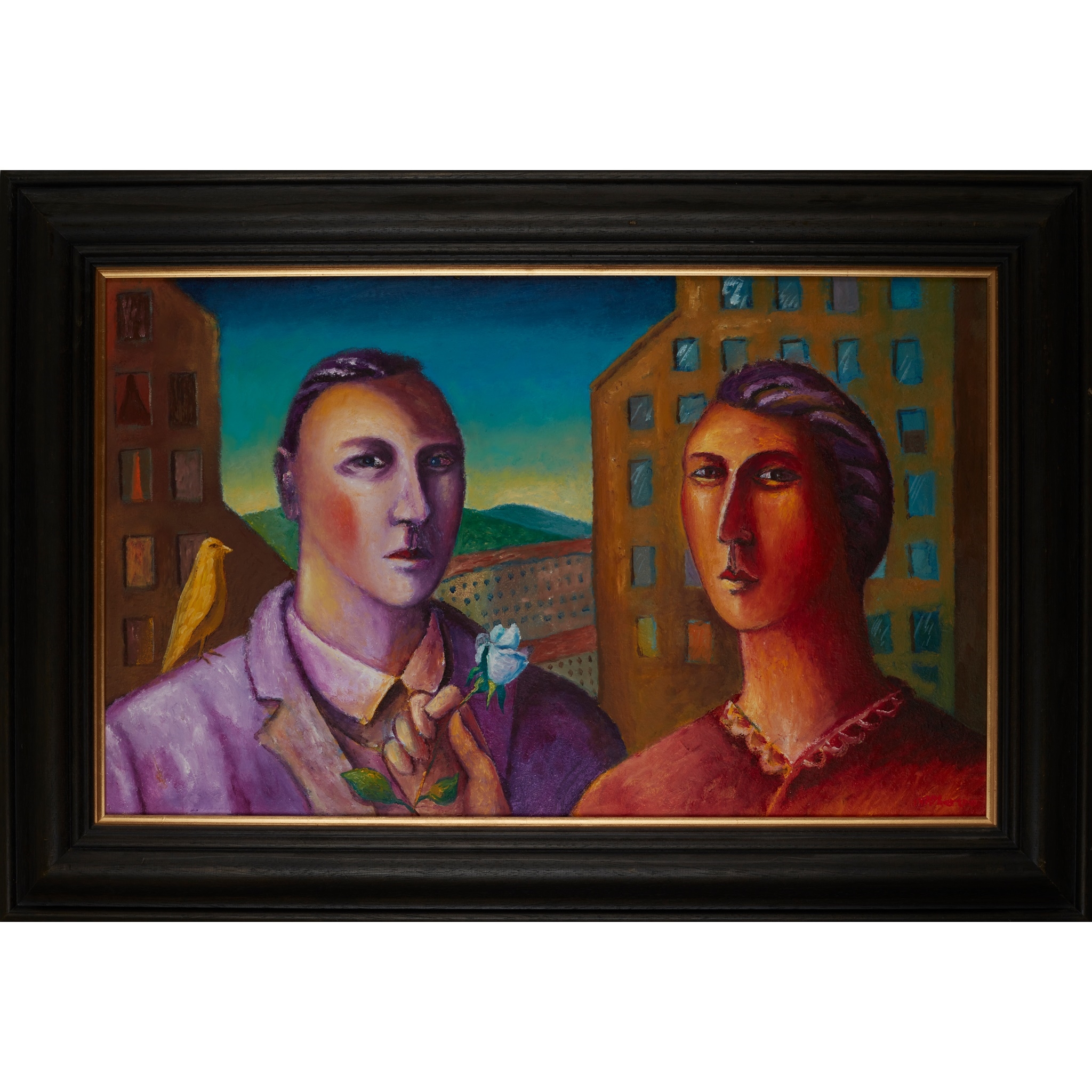 Artwork by Neil MacPherson, THE LOVERS IN EXILE, Made of oil on board