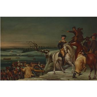 WASHINGTON CROSSING THE DELAWARE - American School, 19th Century