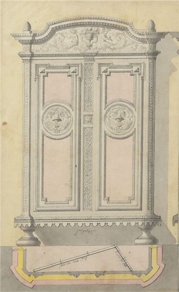 Project of a cupboard by German School, 18th Century