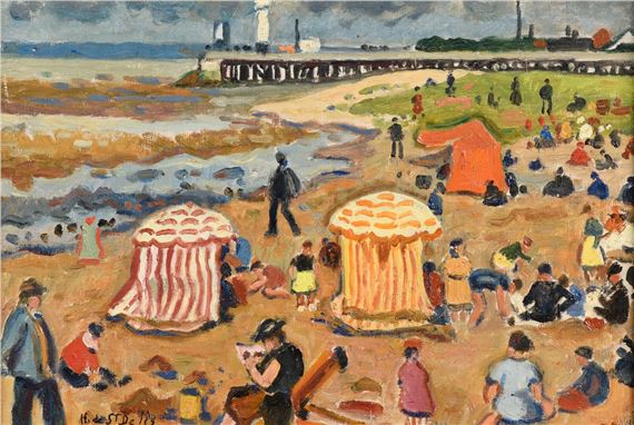 Beach of Honfleur by Henri Liénard de Saint-Délis