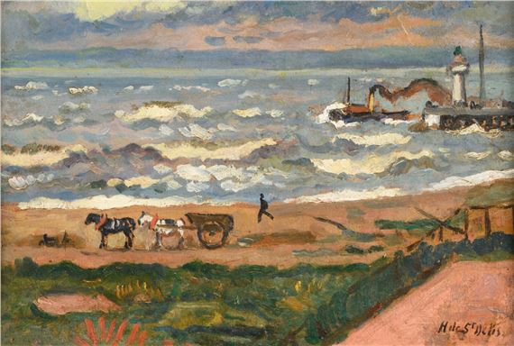 Exit from Honfleur harbour by Henri Liénard de Saint-Délis