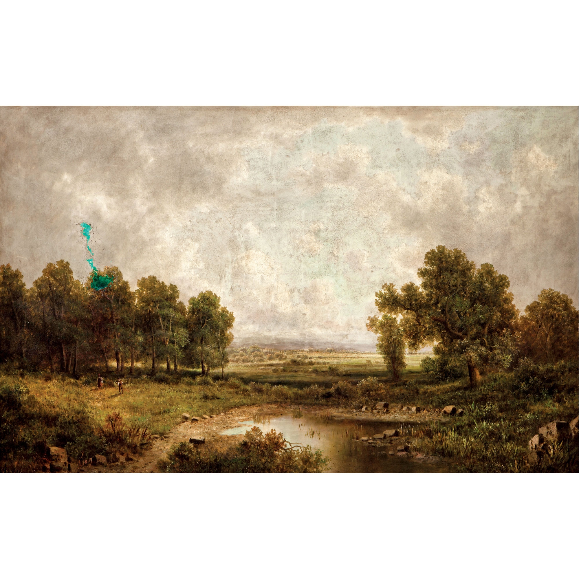 Artwork by Albert Lang, Paisaje con ganado, Made of Oil on canvas.