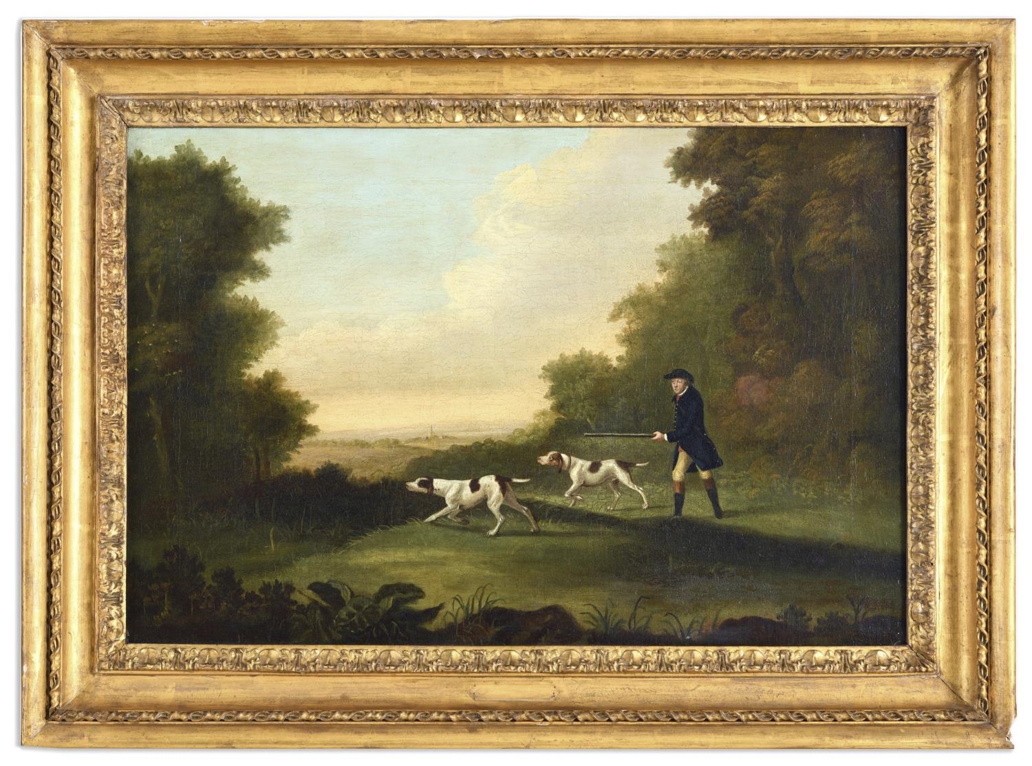 A SPORTSMAN WITH TWO POINTERS by George Stubbs