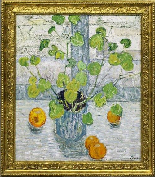 Stillleben mit Zimmerpflanze und Orangen - Sergej Rumjanzew