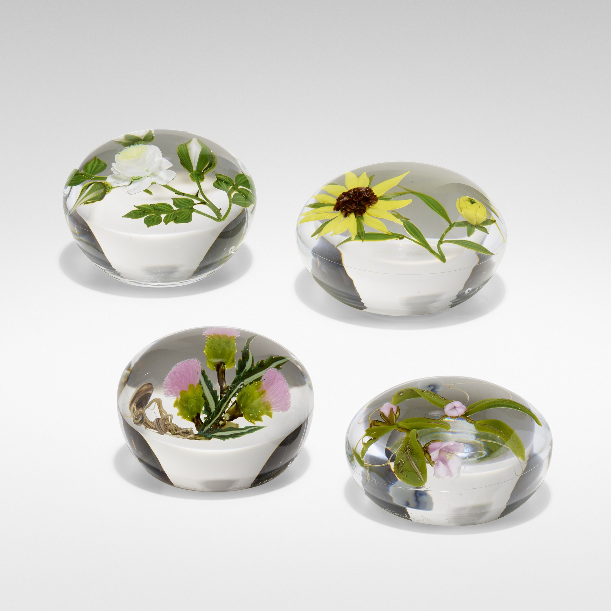 Paul Stankard Botanical paperweights, set of four MutualArt