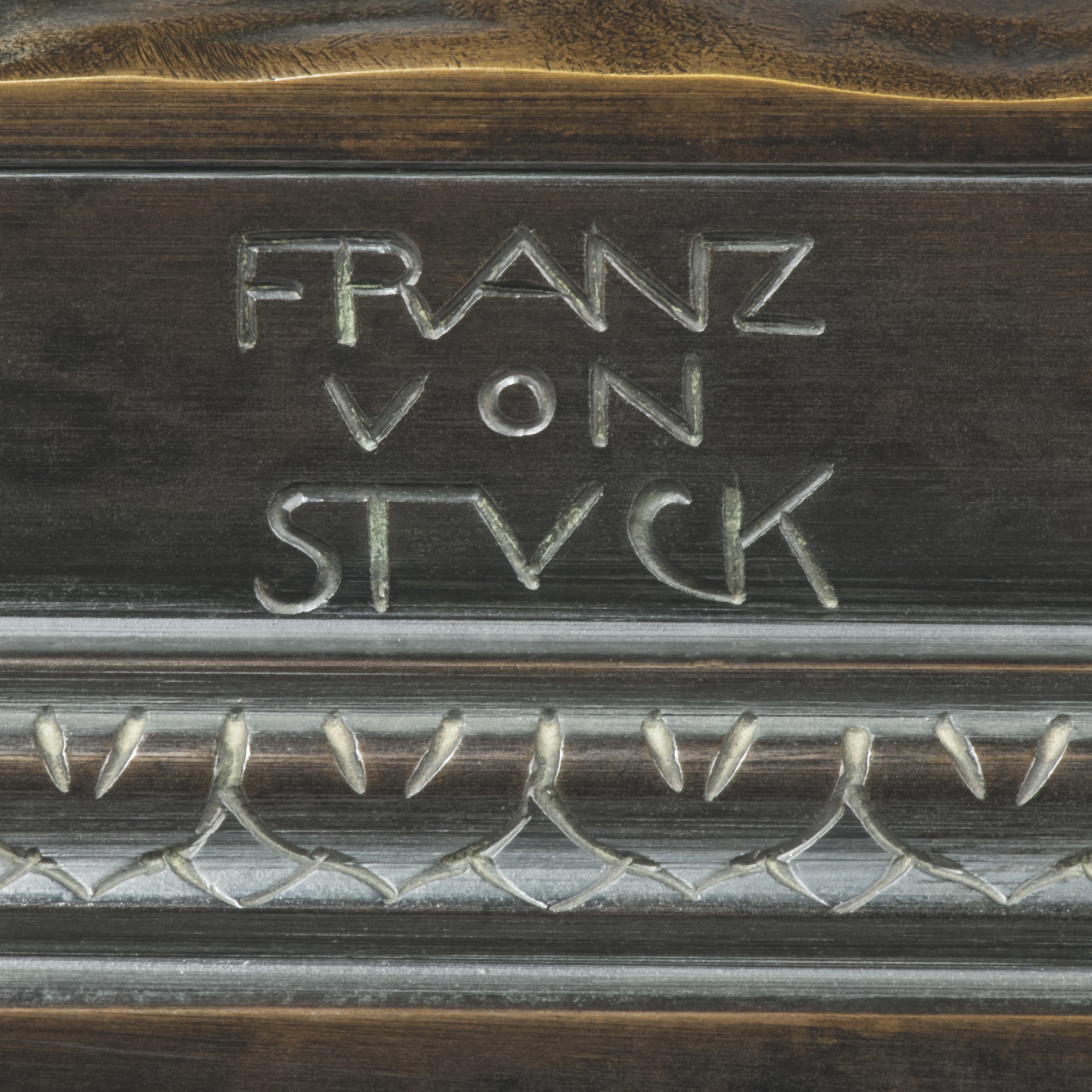 Artwork by Franz von Stuck, Verwundeter zentaur (Wounded centaur), Made of bronze, dark brown patina