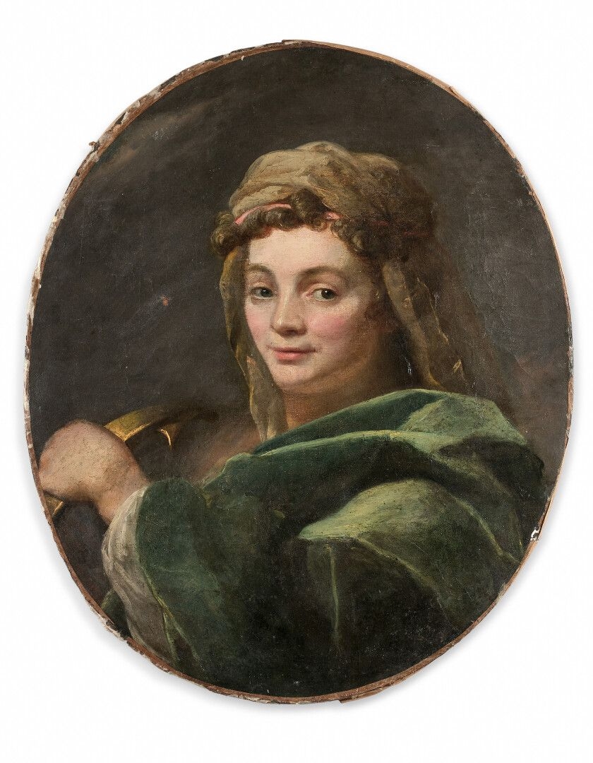 Artwork by Jean-Baptiste Robin, Portrait de dame, Made of canvas