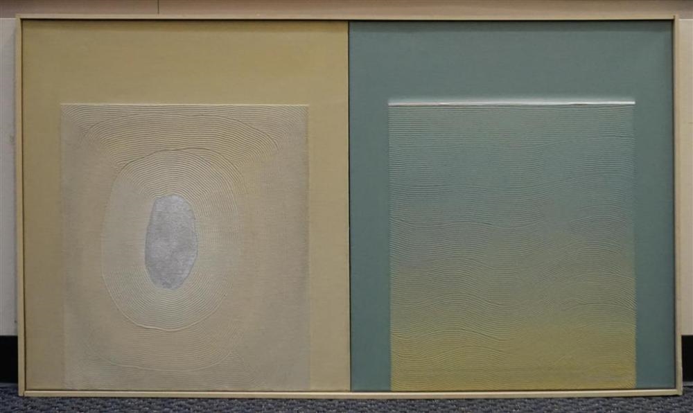Artwork by Karl Vogelsang, Abstract Diptych (framed as one), Made of Oil and Acrylic on Canvas