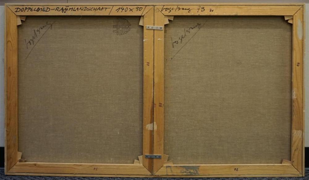 Artwork by Karl Vogelsang, Abstract Diptych (framed as one), Made of Oil and Acrylic on Canvas