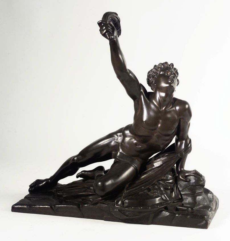 A FRENCH BRONZE FIGURE OF THE SOLDIER OF MARATHON ANNOUNCING THE VICTORY by Jean-Pierre Cortot, LATE 19TH, EARLY 20TH CENTURY
