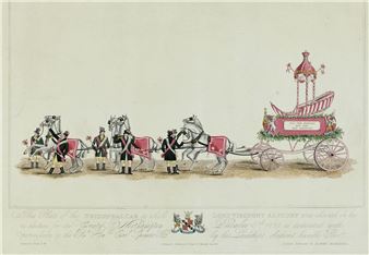 The triumphal car in which Lord Viscount Althorp was chaired on his re-election for the County of Northampton - W. Law