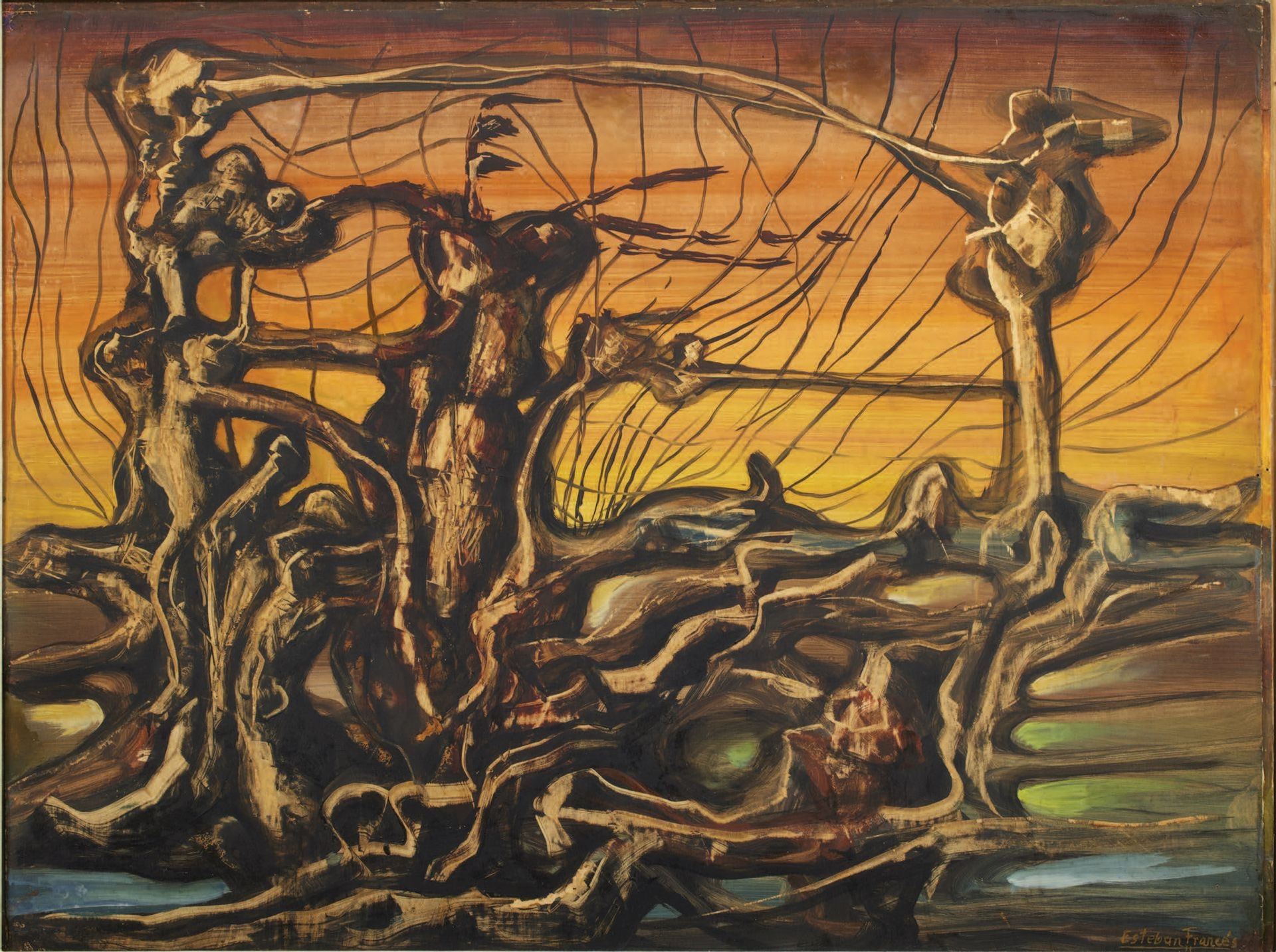 Artwork by Esteban Francés, Brote [Épidémie], Made of Oil on cardboard