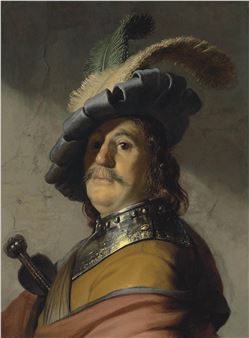 A man in a gorget and cap - Rembrandt van Rijn