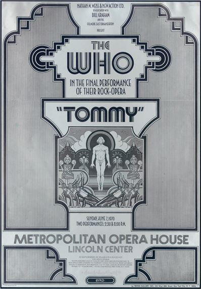 A silver and black concert poster The Who by David Edward Byrd, 1970