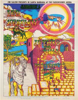 A concert poster Led Zeppelin, Jethro Tull and others - Frank Bettencourt