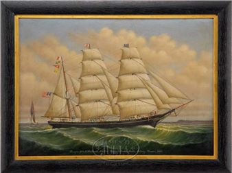 SHIP PORTRAIT OF THE BARQUE JOHN E. HOLBROOK - Percy Sanborn