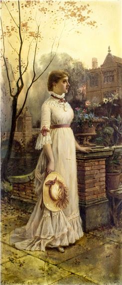 Lady with Hat by Charles Frederick Lowcock, 1882
