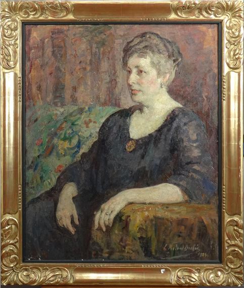 Portrait de dame assise by Louise Roland Brohee, 1924