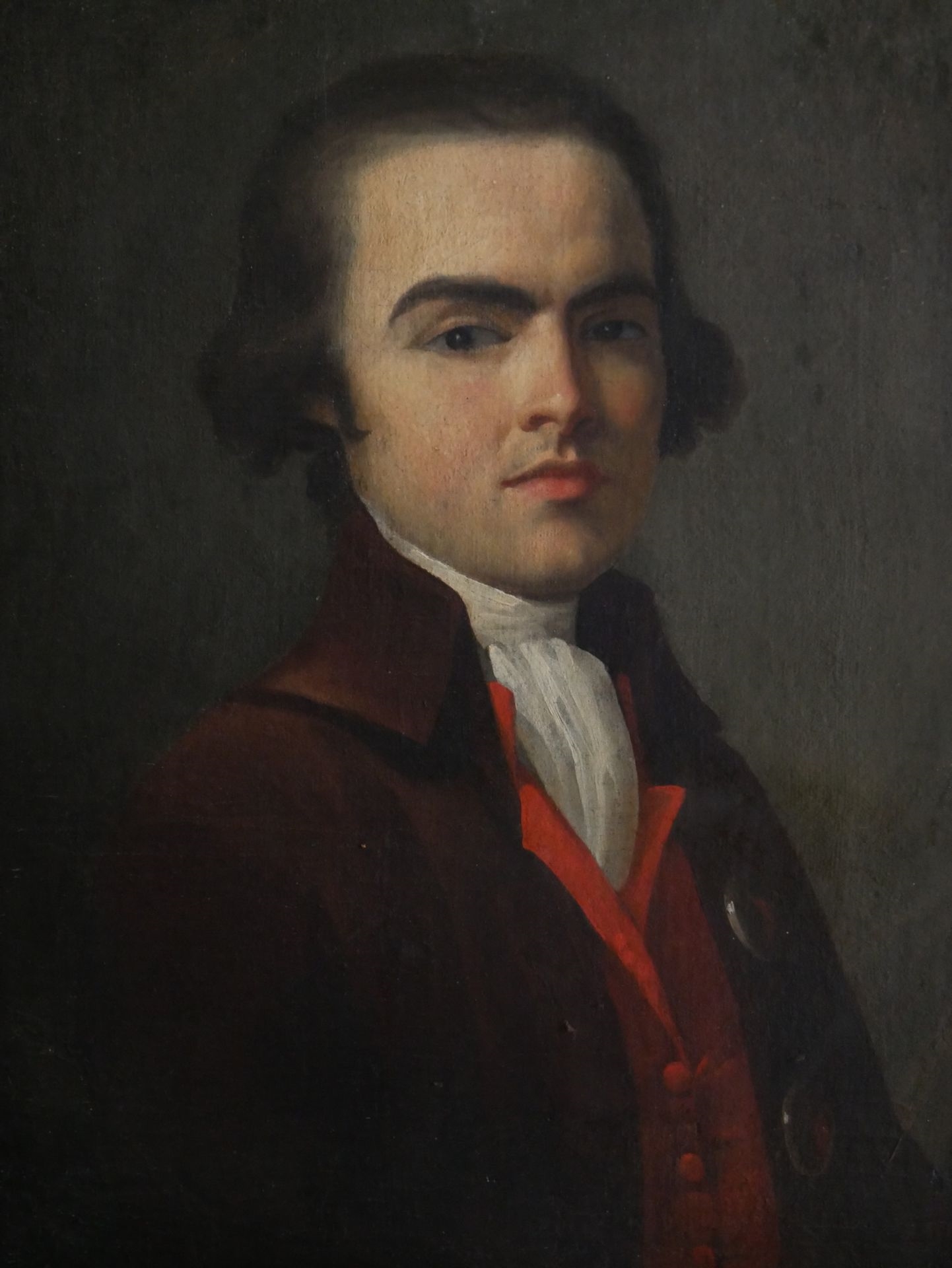 French School, 18th Century | Bust portrait of a young man with a short ...