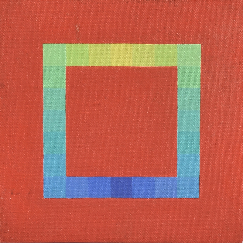 Sybil Edwards | Blue to Yellow Gradient Square on a Red Ground (1975 ...